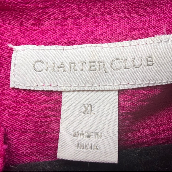 Charter Club Fuchsia Pink Roll-Tab Button Down Blouse - XL - Picture 2 of 10
